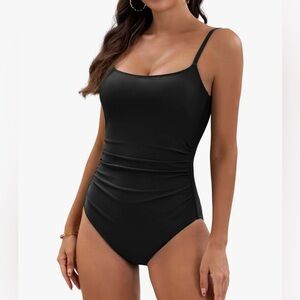 Sleek Black Women's One-Piece Swimsuit